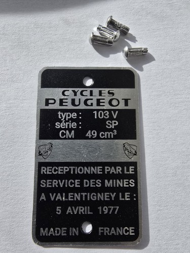 Mobylette 103 peugeot plaque - peugeot.,