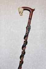 American eagle & Snake" Carved handle and staff Wooden cane Hand carving