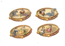 4 Chromos anciens découpis