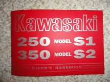 1973 Kawasaki 250 S1A 350 S2A Rider's Handbook Owner's Manual Mach I Mach II