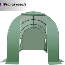 Serre Tunnel 7m² avec 6 Fenêtres et Bâche Verte - Protégez Vos Cultures