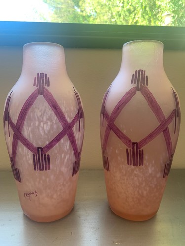 Paire vases legras art - legras, deco