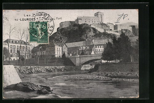 Cpa lourdes chateau fort - chateau,