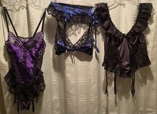 Vintage Lot 17 pc Lingerie Teddy Bra  Satin Lace Mixed Sizes
