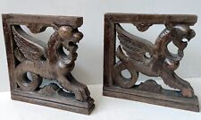 SOLID OAK ORNAMENT WALL SHELF STAND 19TH CENTURY LOUIS XIII style