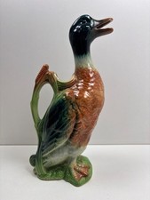 Ancien Pichet Canard en Barbotine de Saint Clément