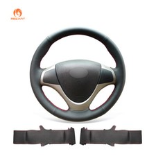 MEWANT Black PU Leather Car Steering Wheel Cover for Hyundai i30 2007-2011