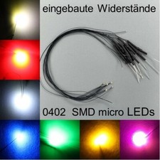 Wired 0402 mini SMD LEDs all colors with resistance micro LED