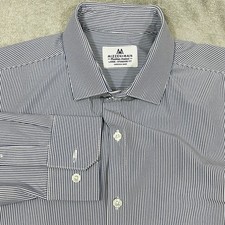 Mizzen+Main Shirt Mens Large Standard Fit Hickory Stripe Performance Stretch