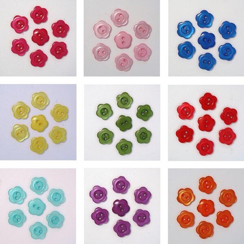 Boutons fantaisie fleur 15mm - boutons,