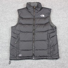 The North Face Puffer Vest Men's Medium Black Full Zip Pocket Nylon 550 Down