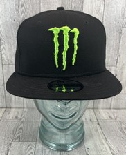 Monster Energy Hat Cap Snap Back Black Green Embroidered New Era 9FIFTY Mens