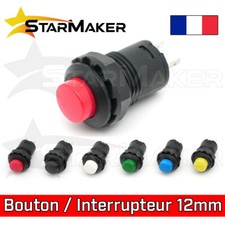 Bouton poussoir interrupteur 12 mm rond Momentané ou permanent 12V 24V 230V 1.5A