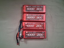 Venom 2S Lipo Batteries (2) USED 5000mah 30c 7.4v, And (2) USED 4000mah 20c 7.4v