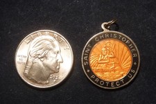 St Christopher Enamel Surf Medal, Vintage