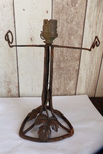 Ancien pied lampe fer - ancien,