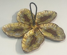 PLATEAU APÉRITIF AVEC POIGNÉE VINTAGE FORME DE FEUILLE (Saint Gilles)