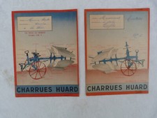2 PROTEGES CAHIER ANCIEN / Old copybook cover charrue  Huard, Chateaubriant