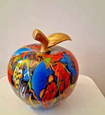 décoration maison  pomme en résine colorée  12 x diamètre 10 cms