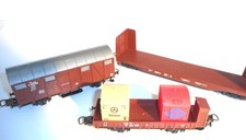 Lima FS & SNCF goods wagon x 3. Excellent cond. HO Scale. Lightweight. No box.