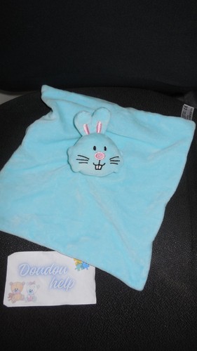 Doudou plat lapin bleu - doudou,