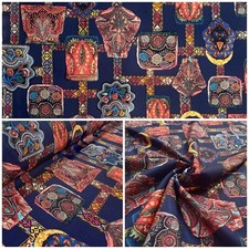 Polyester Tissu Imprimé Indien Oriental à Motif Carnaval Costumes Déco Robe