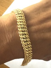 34 g Gourmette Plaqué or Américaine  jewelry necklace Ancien Old Bracelet Bijoux