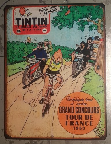 Plaque métal vintage - , tintin