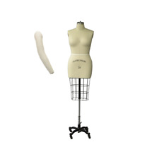 Size 18 Linen Half Body Pro Female Dress Form Mannequin with Arm & Padding Kit