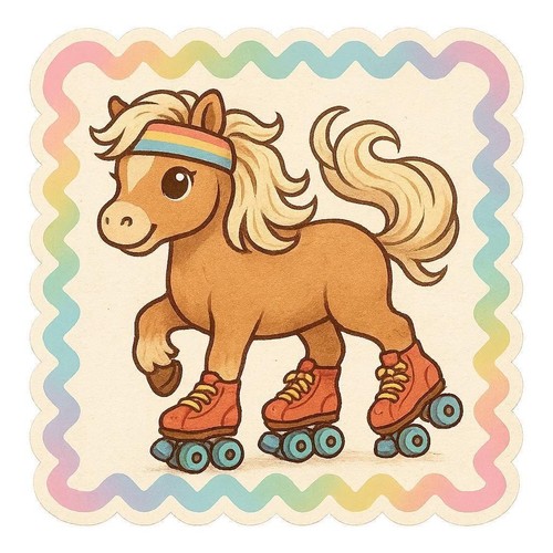 Poney shetland sur patins - poney, à