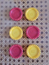 LOT DE 6 JETONS ROUGE et JAUNE