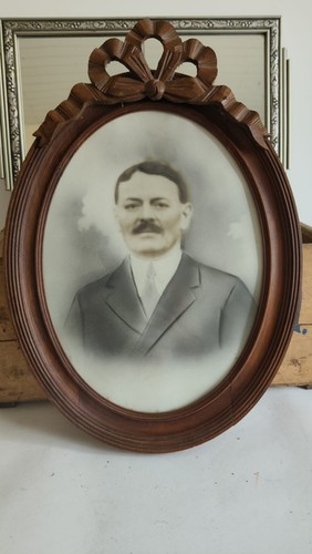 Cadre photo ovale bois - , marron