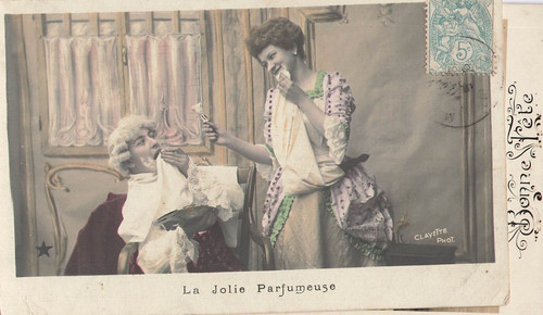 Jolie parfumeuse - cp,