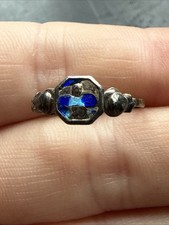 Ancienne Bague En Argent Massif 925 Jonc Alliance Anneaux Créateur religieuse 