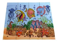 Poissons Océan Fresque En 60x45 Dekorfliesen 18 " x24 " Carrelage Mosaïque Tegel