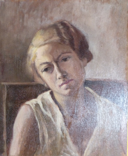 Melancolie huile sur panneau - huile,