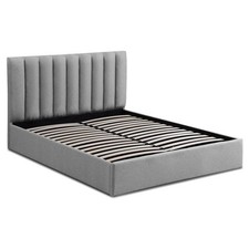 Lit Coffre Design en Tissu "Songa" 160x200cm Gris