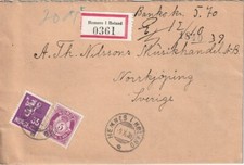 NORWAY: Registered cover to Sweden 1939, Hemnes I Höland..