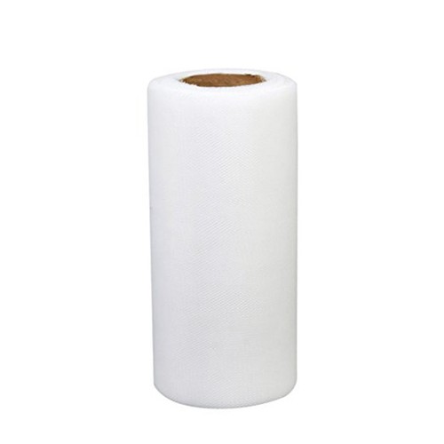 White tulle roll - white, polyester