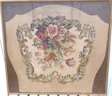 Partie de trumeau du 18ème XVIIIème siècle peinture à décor d'acanthes fleurs