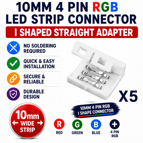 Connecteur ruban led rgb 10mm - connecteur,