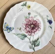 Villeroy & Boch Model Bouquet Flowers Butterfly Earthenware Flat Plate #4