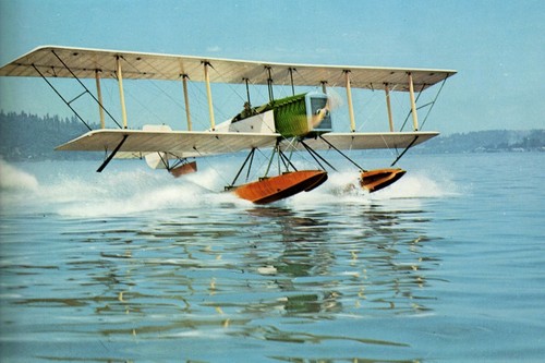 Float biplane seaplane - float,