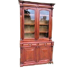 Bibliothèque 2 corps ancienne en acajou , style Restauration