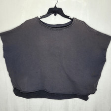 Frank & Eileen Gray Caplet Pullover Sweater One Size
