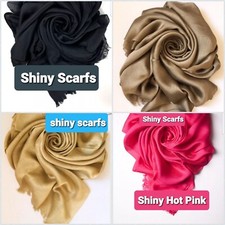 Silky shinny  Scarves Women Scarf Solid Foulard Femme Shawls Wraps  Head Scarfs