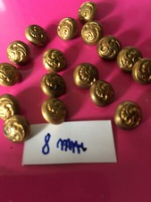 17 Tiny 8mm or 0.8cm Gold Metal Buttons Doll Button Dolls