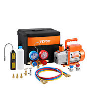 VEVOR Kit Pompe à Vide CVC 1 Étage avec Jauges de Collecteur Tuyaux 127 L/min
