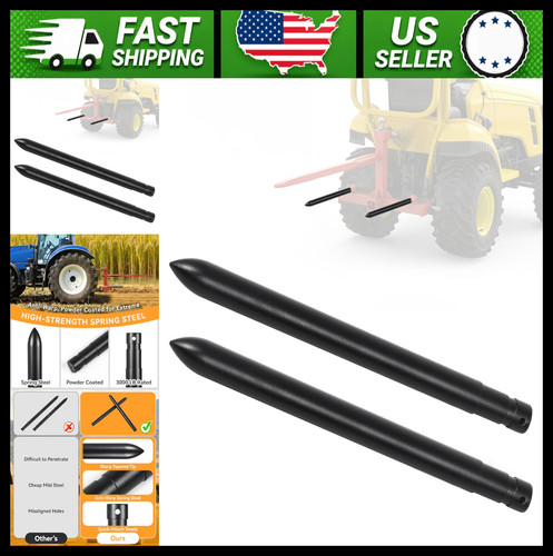 Heavy duty hay bale spear - bale, pair