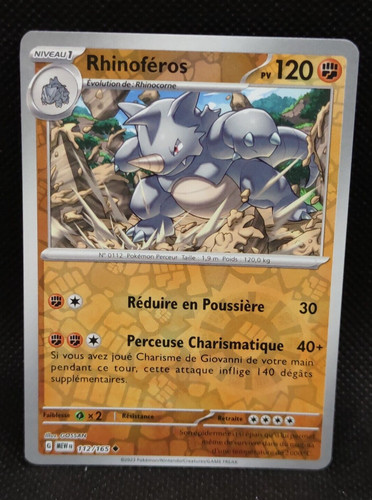 Carte pokemon rhinoferos - carte,